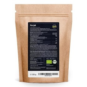 Biotiva Poudre de konjac biologique - Racine de konjac - E425 - Glucomannane - Amorphophallus konjac - sans additifs - Mis en