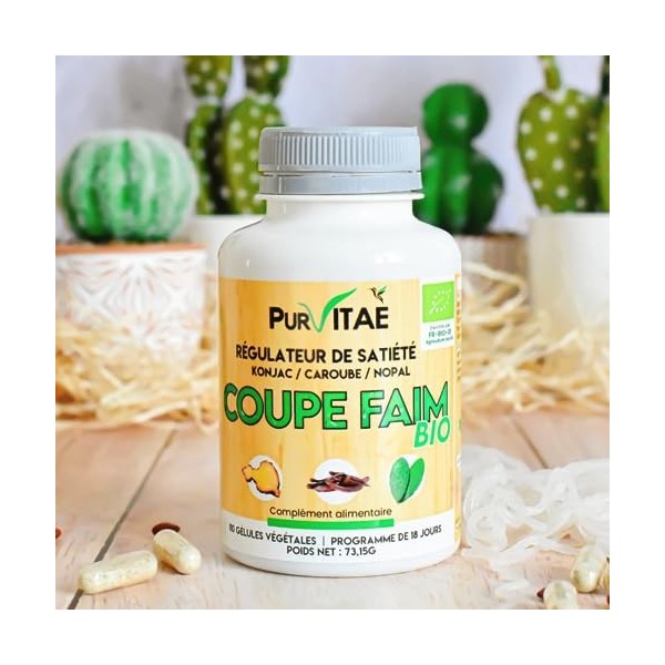 COUPE FAIM Mécanique Bio Konjac, Caroube Et Nopal 18 jours 