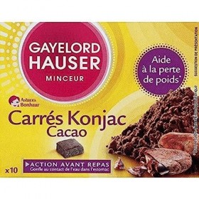 GAYELORD HAUSER - Carrés de Konjac au Cacao - Coupe-Faim - Aide à la perte de poids - 100 g