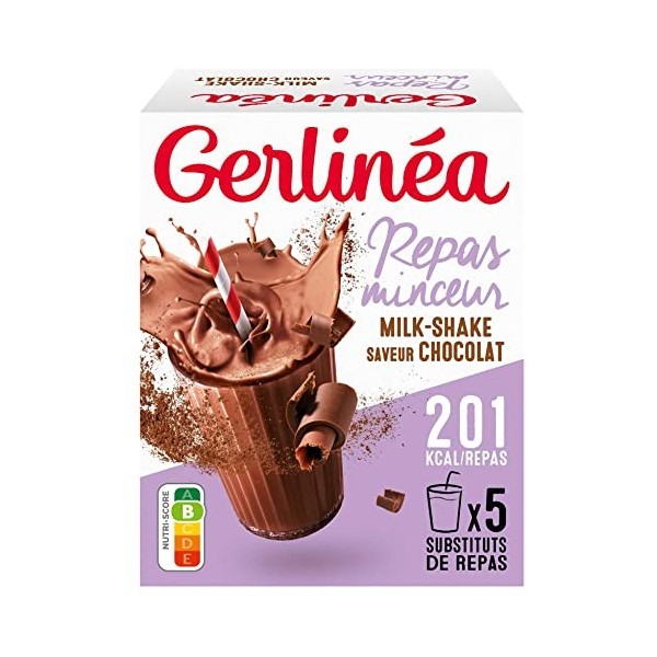 Gerlinéa - Milk-Shake Minceur - Substitut de Repas Complet et Rapide -  Saveur : Chocolat - 206081