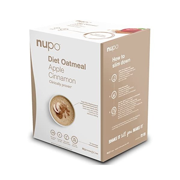 NUPO Diet Oatmeal Pomme Cannelle – Repas de régime premium pour la gestion du poids I Substitut de repas complet pour le cont