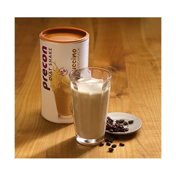 Precon BCM Shake de régime pour mincir – Cappuccino – 24 portions 480 g – Substitut de repas dans le cadre d’un régime minc