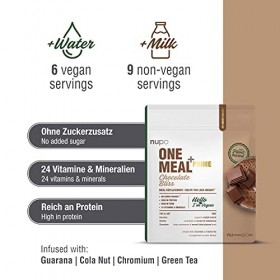 NUPO One Meal +Prime Vegan Shake – Chocolatée I Shakes de remplacement de repas savoureux pour un régime équilibré I Riche en