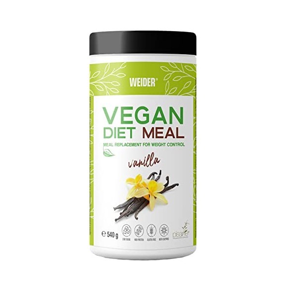 Weider Vegan Diet Meal. Substitut de repas pour le contrôle et la perte de poids. 100% vegan. Riche en protéine de pois et de