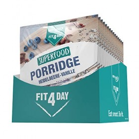 Best Body Nutrition Fit4Day Superfood Porridge Myrtille Vanille 15 x 50 g