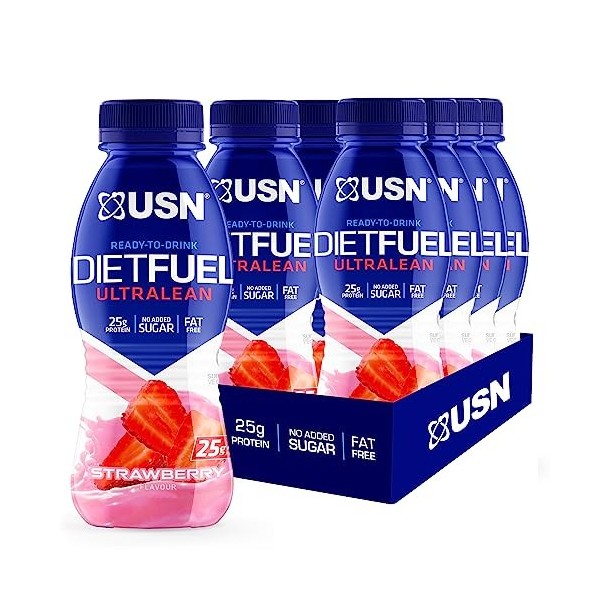 USN 330 ml Diet Fuel RTD, Strawberry - Pack of 8