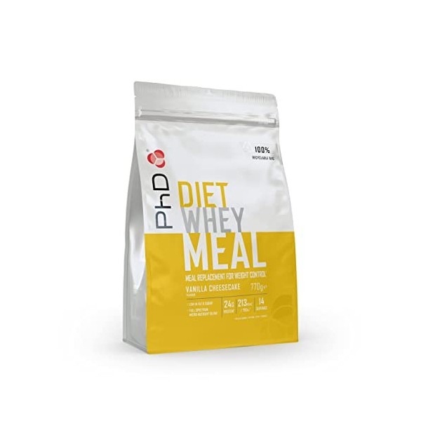 PhD Nutrition Diet Whey Meal ProtéinePoudre Substitut de Repas, Gâteau au Fromage à la Vanille, 770 g