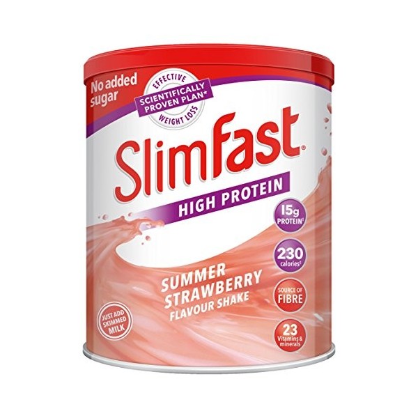 SlimFast Poudre de milkshake saveur fraise dété 438 g