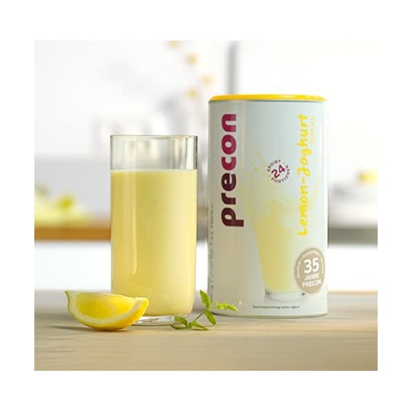 Precon BCM Shake de régime pour mincir – Yaourt-Citron – 24 portions 480 g – Substitut de repas dans le cadre d’un régime m