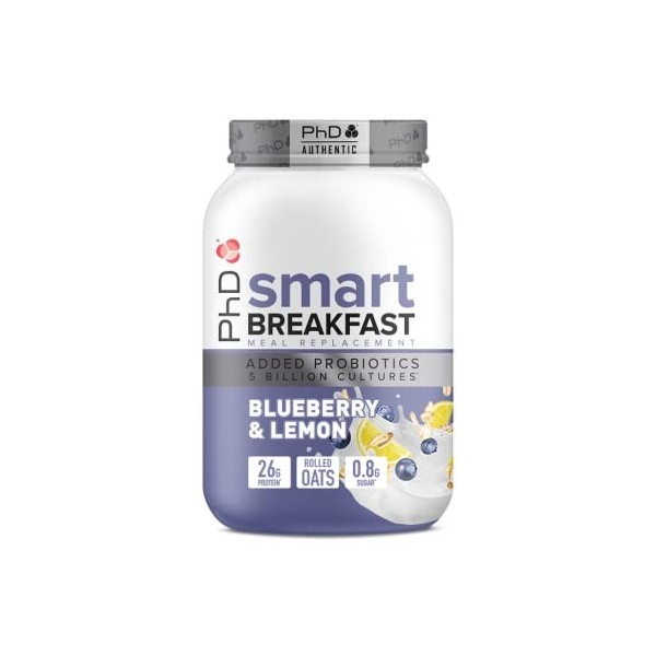 PhD Smart Breakfast substitut de repas - avec toutes les vitamines et minéraux essentiels, protéines de lactosérum de haute q
