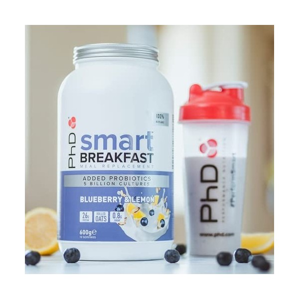 PhD Smart Breakfast substitut de repas - avec toutes les vitamines et minéraux essentiels, protéines de lactosérum de haute q