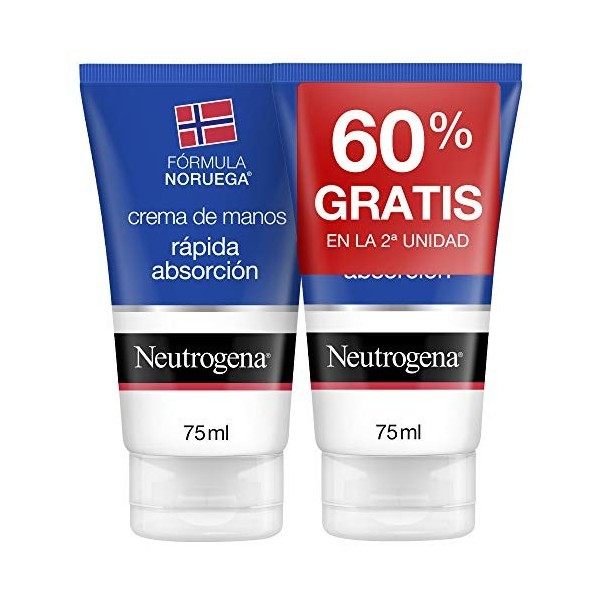 Neutrogena Crème pour Mains à Absorption Rapide Duplo, 75 ml - Lot de 2