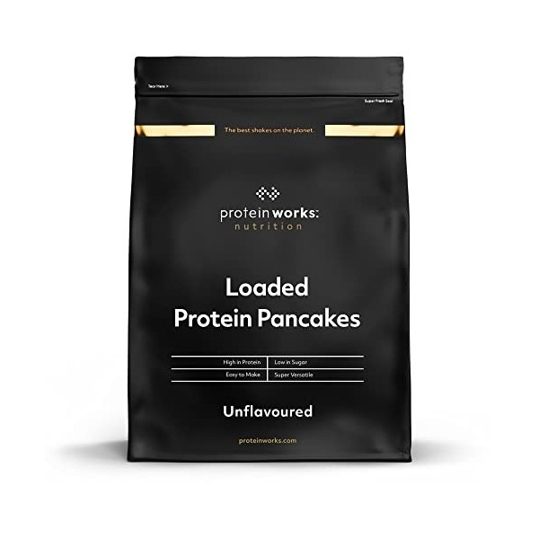 Protein Works - Pancakes Protéinés | Mélange pour crêpes Premium | Snack Idéal | Petit-Dejeuner protéiné | 16 Portions | Natu