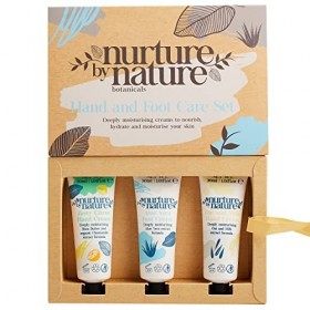 Coffret de Soins Pour Mains et Pieds par Nurture By Nature | 3 X 30ml Crème Pour Mains Bio Fortement Hydratante, Agrumes, Beu
