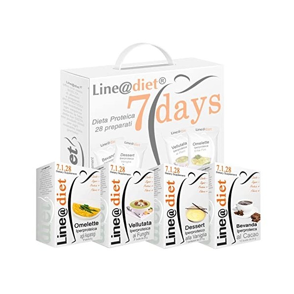 Sac complet Line@diet 7 jours, option: MIX C. 28 sachets de protéines, pendant une semaine, sans sucres ni glucides.