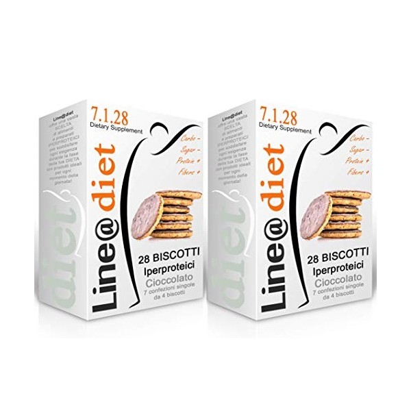 BISCUITS PROTÉINÉS Line@diet | 14x4 biscuits goût ENROBÉ de CHOCOLAT | 26% PROTEIN | Fit Snack