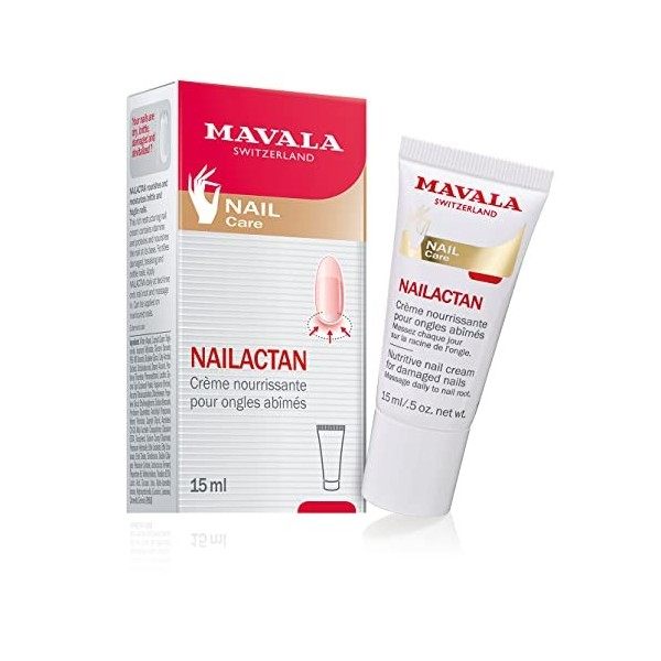 Mavala - Crème Nourrissante Nailactan pour Ongles Abîmés, Secs, Dévitalisés, Cassants, Friables - Soin Réparateur Nutritif et