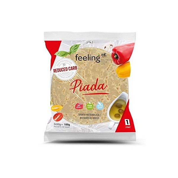 Feeling Ok Piada Piadina Reduced Carb 2 x 50 g 3 boîtes 300 g