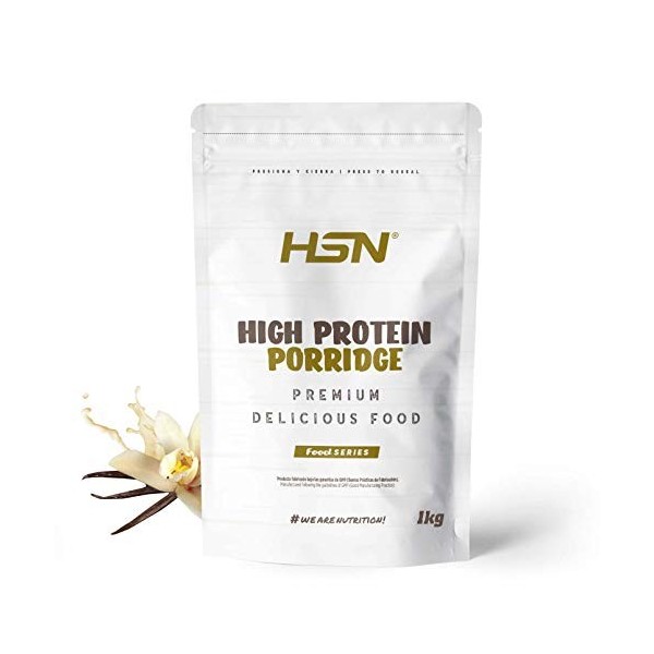 HSN Porridge d’Avoine Protéiné de Végétarien | Facile et Rapide à Préparer | avec de la Protéine de Lactosérum | Saveur Vanil