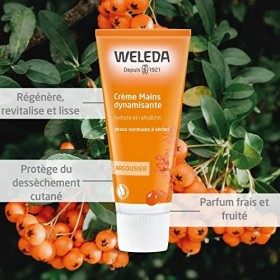WELEDA - Crème Mains Dynamisante à lArgousier - Peaux Normales à Sèches - Hydrate, Rafraichit - Tube de 50&nbsp;ml