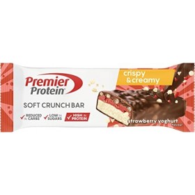 Premier Protein Soft Crunch Bar Strawberry Yoghurt 12x45g - High Protein Low Sugar + Réduction des glucides + Sans huile de p