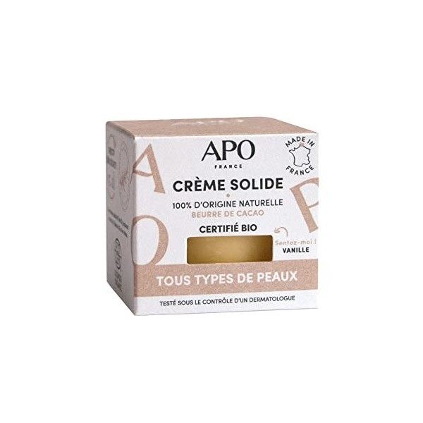 APO France – Crème Solide – Multi-usages – Visage- Corps – Mains- Cheveux - Hydratante – Nourrissante – Réparatrice – Parfum 