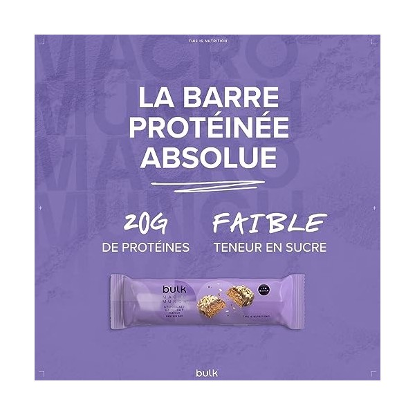 Bulk Barre Protéinée Macro Munch, Chocolat Noisette, 12 x 62 g