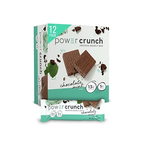 Power Crunch Protein Energy Bar, barres de chocolat Menthe, 39,7 gram, 12 fils