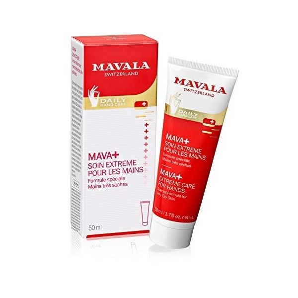 Mavala - Crème Mains Mava+ - Soin Concentré Quotidien - Mains Très Sèches et Abîmées - Formule Réparatrice Intense Apaisante 