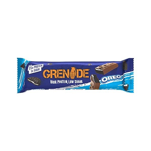 Grenade Barre Hyperprotéinée à Faible Teneur en Glucides - Oreo, 12 x 60 g