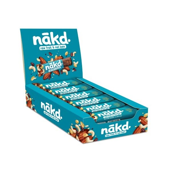 Nākd. Myrtilles | Raw Barres de Fruits et Noix | 100% Dingrédients Naturels | Sans Sucre Ajoutés | Vegan | 18 x 35g