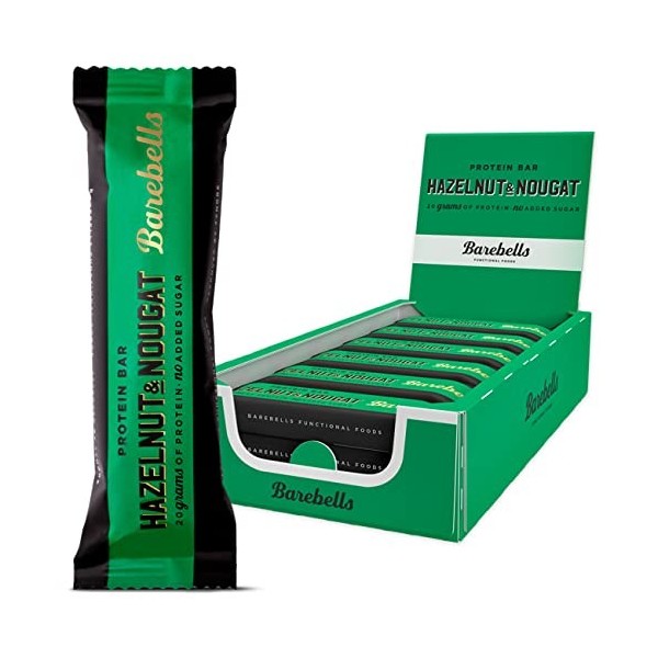 Barebells Barre de protéine 20g proteine, 12x55g chocolat protein bars Hazelnut & Nougat 