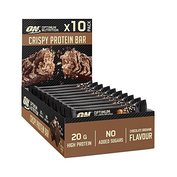 Optimum Nutrition Whipped Protein Bars, barres protéinées saines à faible teneur en calories, glucides et sucre, goûter sport