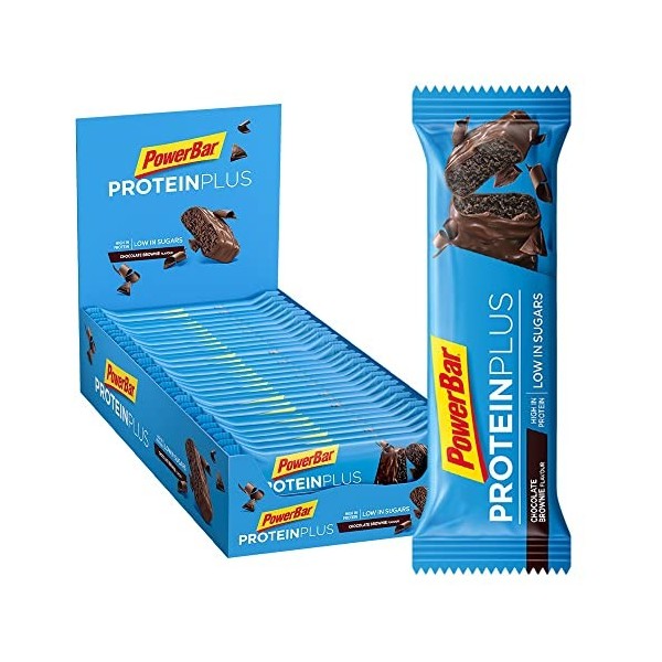 Powerbar Protein Plus Low Sugar Chocolate Brownie 30x35g - Barre hyperprotéinée et peu sucrée