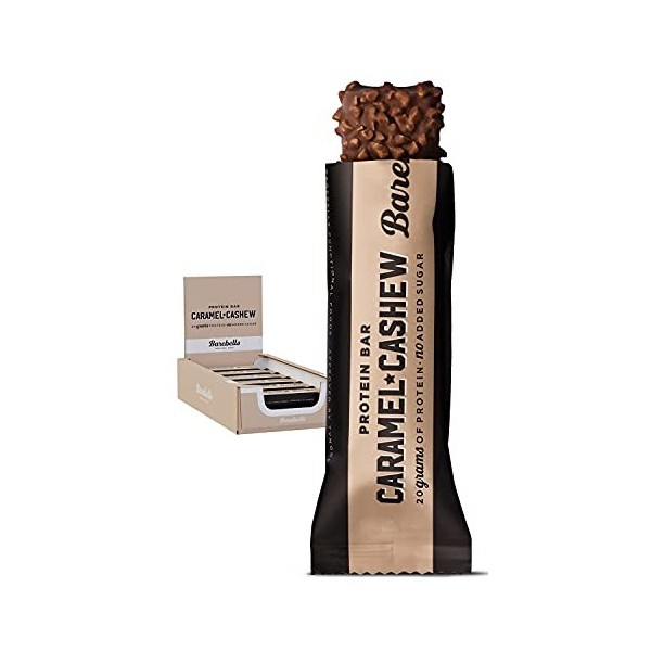 Barebells Barre de protéine 20g proteine, 12x55g chocolat protein bars Caramel Cashew 