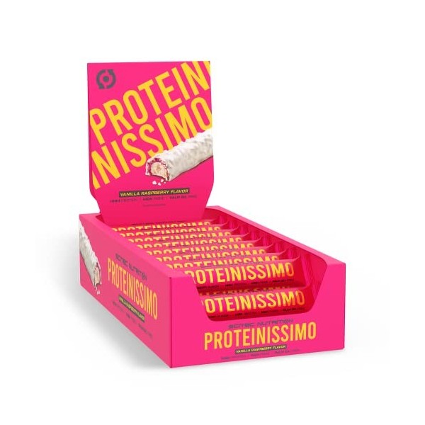 Scitec Nutrition Proteinissimo, Barre protéinée croquante enrobée, riche en fibres alimentaires, sans huile de palme, 24 * 50