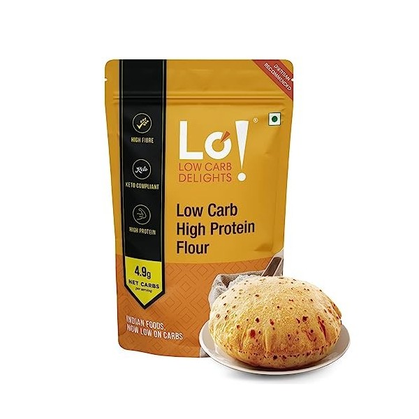 Green Velly Low Carb Delights - High Protein Flour | 8 Gms of Protein Per Roti | Low Carb Atta | Lab Tested Low Carb Flour fo