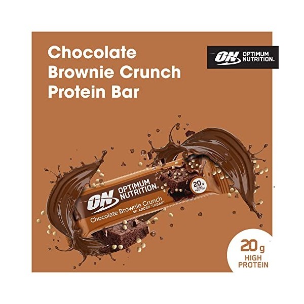 Optimum Nutrition Protein Crisp Bar 10x65g Brownie au chocolat Crunch