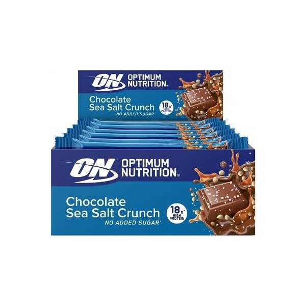 Optimum Nutrition Crunchy Protein Bar 12x55g Chocolat Sel de mer Crunch