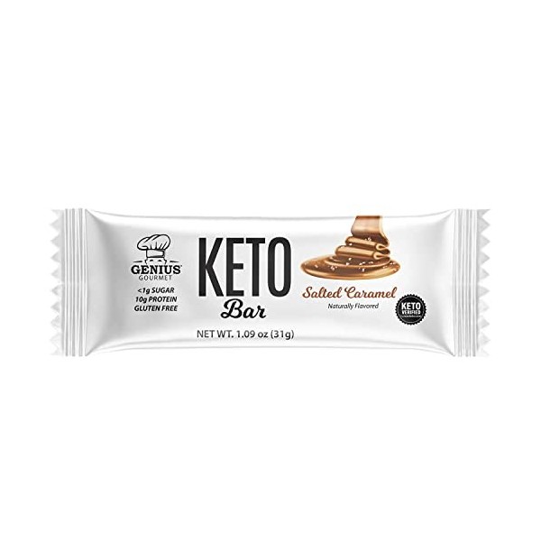 Genius Gourmet KETO Bars Salted Caramel 10 bars