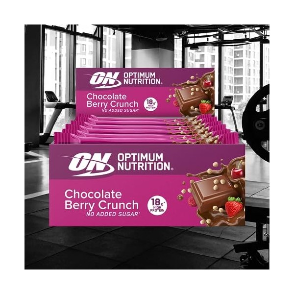 Optimum Nutrition Crunchy Protein Bar 12x55g Chocolat Baies Crunch