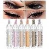 Fard à Paupières Paillettes Diamant YINGEE Fards à Paupières Liquide Longue Durée étincelant étanche Liquid Eyeshadow Métal E