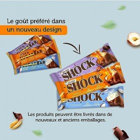 FitnesSHOCK Boîte Mixte Barres Protéinées Mix Box Protein Bar Sans Sucre Ajouté, avec une teneur élevée en protéines de 20%, 