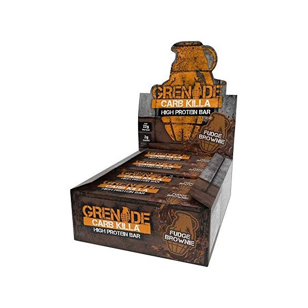 Grenade Carb Killa Barre Hyperprotéinée à Faible Teneur en Glucides 12 x 60g - Fudge Brownie