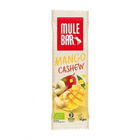 Mulebar - Boîte de 15 Barres Énergétiques Sport Bio et Vegan | Goût Mangue Noix de Cajou | 40 g