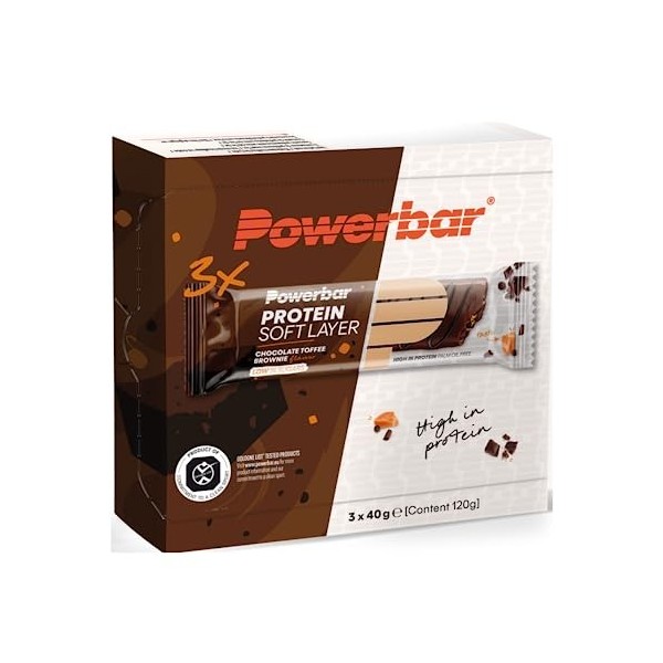 Powerbar Protein Soft Layer Bar 10x3x40g Chocolat Caramel Brownie