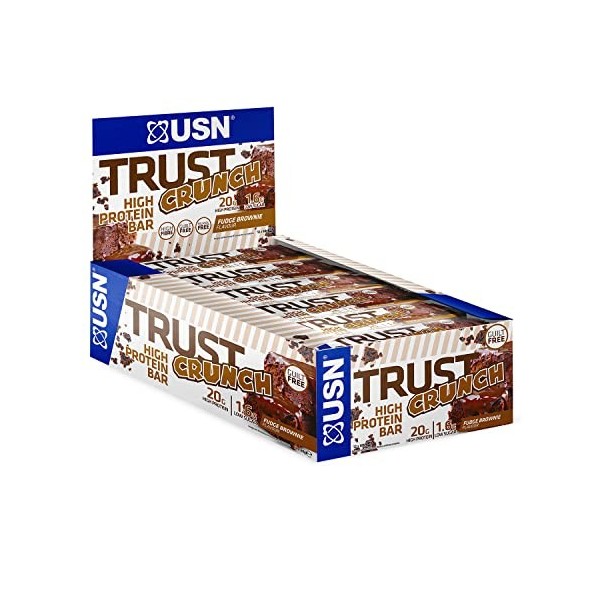 USN Lot de 12 Barres Trust Crunch Brownie 60g