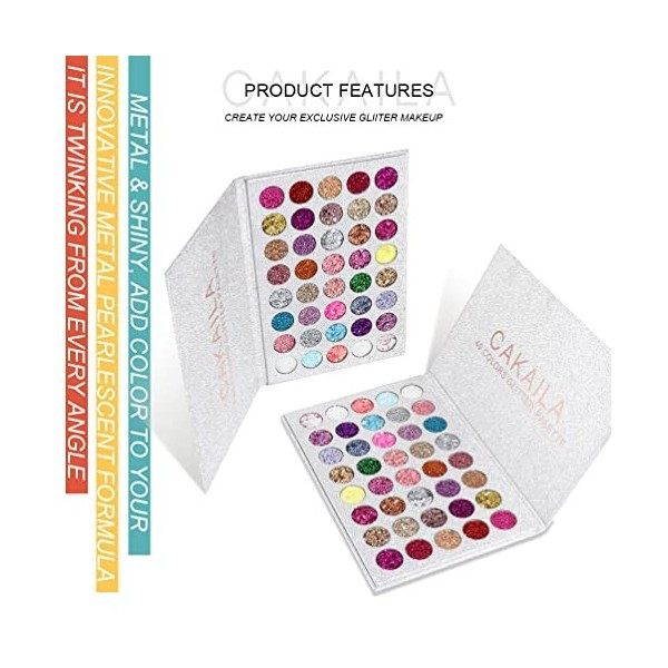 40 Couleurs Glitter Palette de Ombre a Paupiere Eyeshadow Shimmer Fard a Paupiere Brillant Maquillage Longue Durée