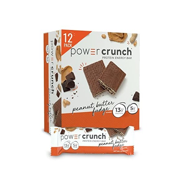 Puissance Crunch Protein Bar Energy, Peanut Butter Fudge, 12 Bars - BNRG