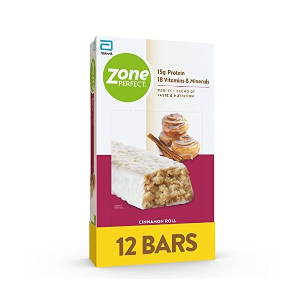 ZonePerfect Nutrition Bars, Cinnamon Roll, 1.76 oz, 12 Count